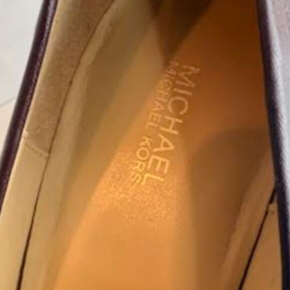 Michael Kors The Buchanan Burgundy Leather Penny Loafer Block Heels Size 11M - Picture 5 of 11